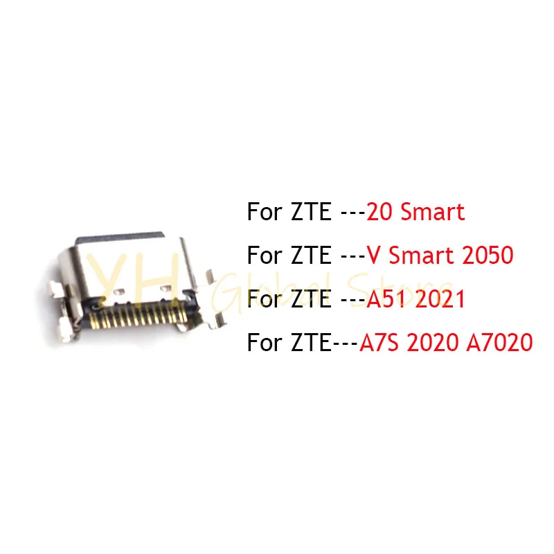 50PCS For ZTE Blade 20 Smart / V Smart 2050 / A51 2021 / A7S 2020 A7020 USB Charging Port Dock Connector Socket