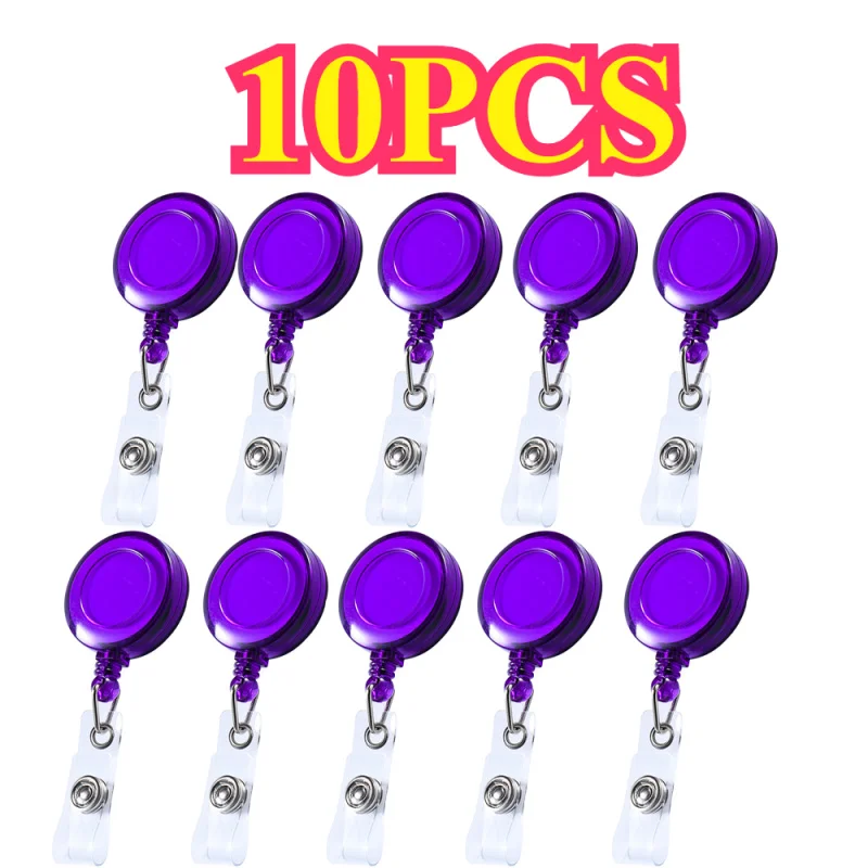 2D 10pcs Transparent Retractable Badge Holder • Suitable for Nurses' ID Badge Scroll • With Belt Clip • Doctor's ID Chain Clip view 4