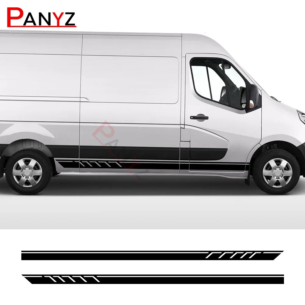 

2PCS Car Door Side Stickers For Renault Master 1 2 3 Mk2 MK3 Day Van Camper Motorhome Stripes Decals Conversion Accessories