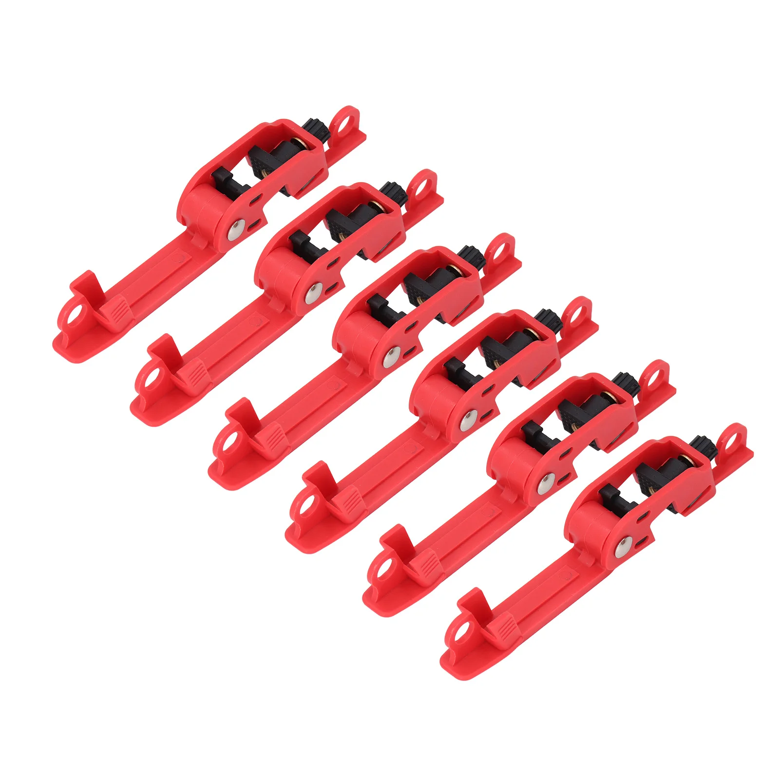 

6Pcs Circuit Breaker Lockout Kit - Grip Style with Serrated Jaws, Fits 12mm Breakers, for Electricians