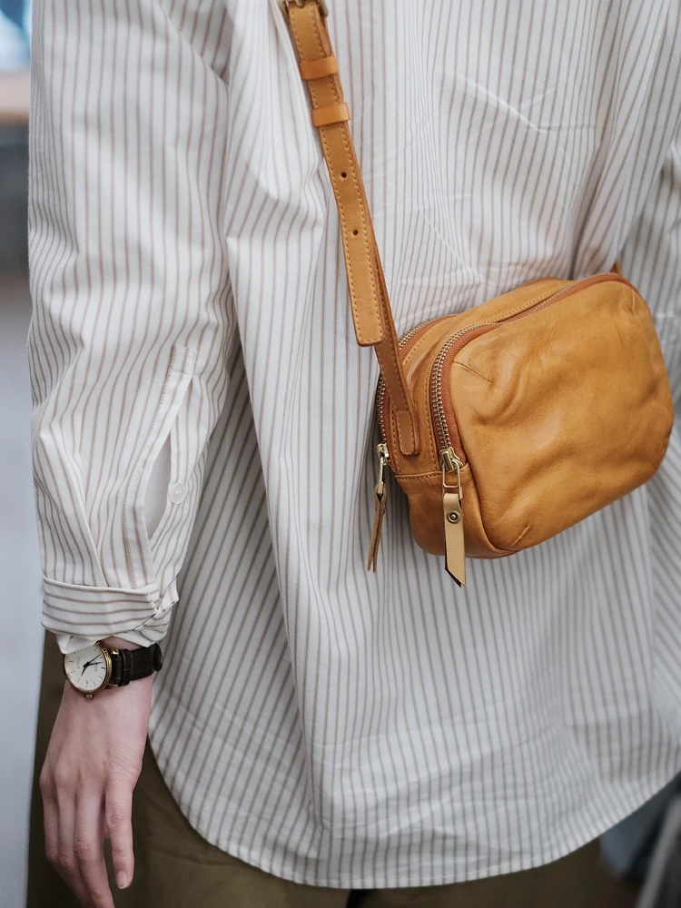 borsa a tracolla piccola da donna in pelle di vacchetta primo strato per feste quotidiane del fine settimana, borsa a tracolla in vera pelle di mucca fatta a mano di stilista