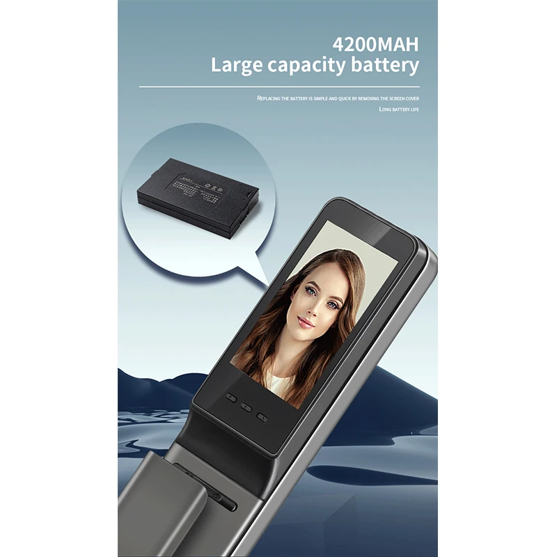 3D Face Recognition Camera Smart Electronic Door Lock Tuya WiFi App Digital Fingerprint Keyless Security Access Smart Lock