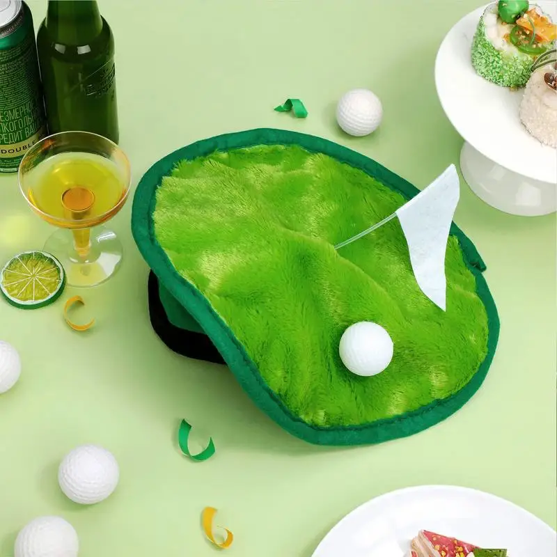 30cm Green Funny Golf Party Hat Novelty Golfer Beret Golf Hat with Golf Flag, Perfect for Party Costume Accessories and Supplies