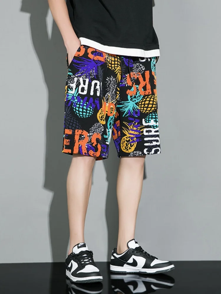 

Ice Silk Men's orts Summer Thin Five-Point Beach Sports Casual Qui Dry Breathable Lightweight Elastic Waisand