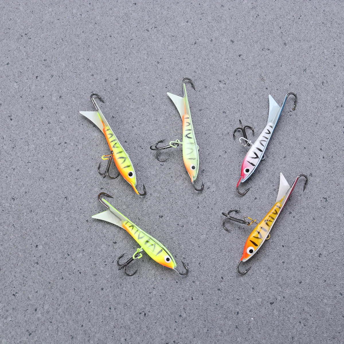 

5pc Metal Fishing Lures Salmon Bass Pike Artificial Bait DurableHooks SeaBass YellowPerch FishingGear