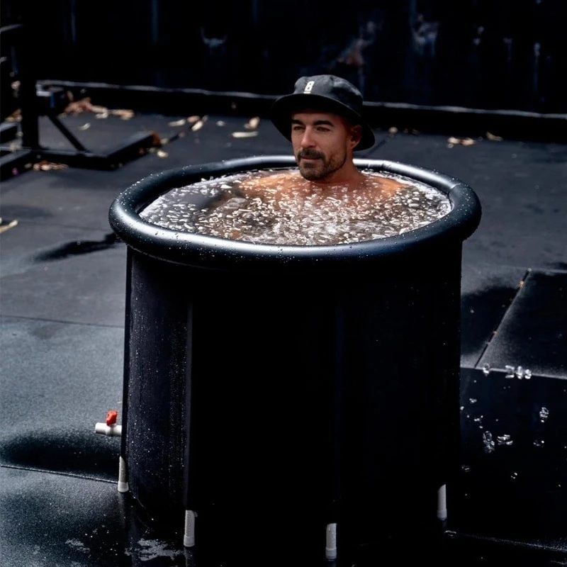 Portable Ice Bath Tub with Cover for Athletes, Multiple Layered Ice Bucket for Cold Plunge Therapy Application