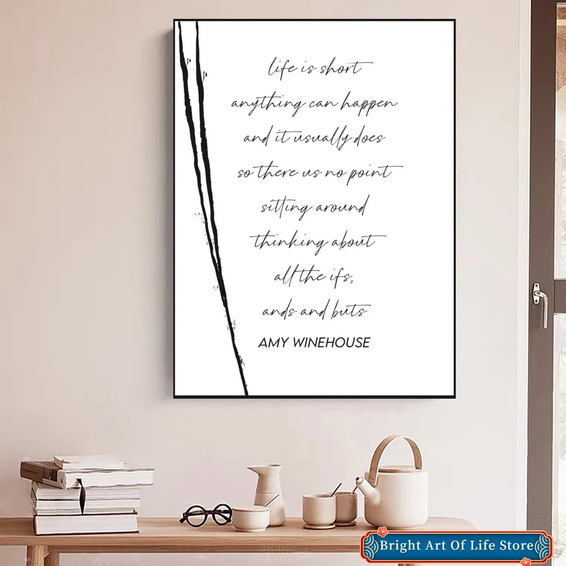 Life is Short - Amy Winehouse Quote Print Canvas Poster Print Wall Painting Home Decor (Unframed)