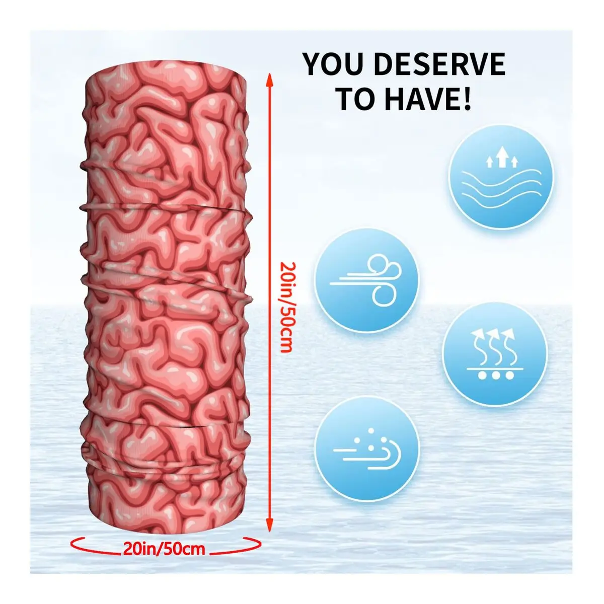 Бандана-шарф с рисунком мозга