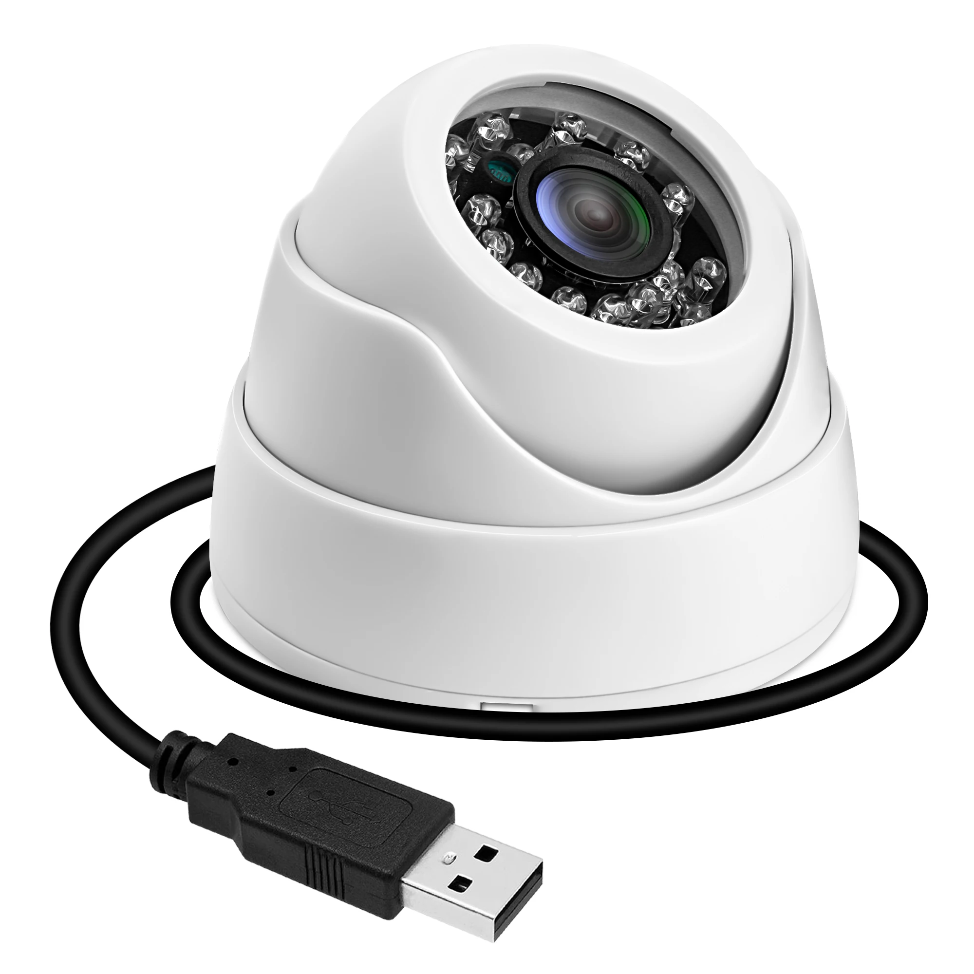 ELP 1080P Infrared White Plastic Dome Webcam High Speed 30/60/120fps Waterproof IR Camera OV2710 CCTV Home Security USB Camera