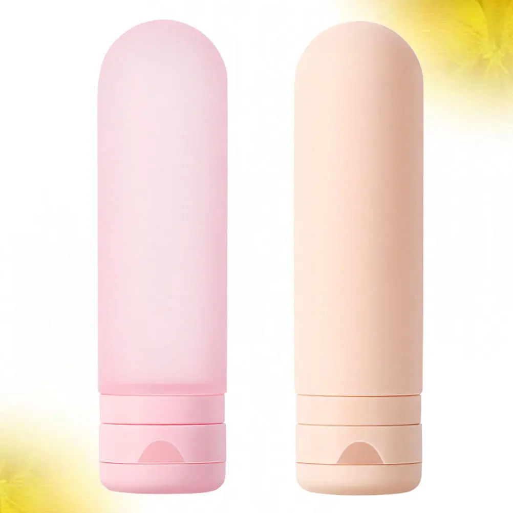 

2Pcs Silicone Travel Empty Bottles Portable Leakproof Containers for Shampoo Lotion Refillable Travel Dispensers