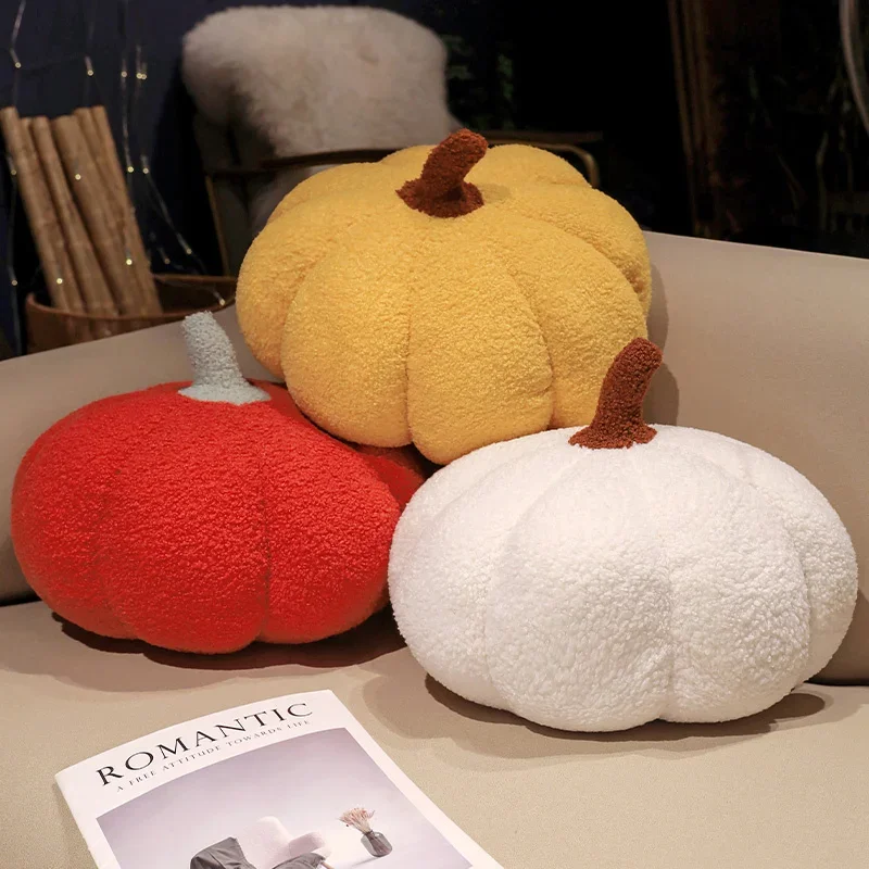 

Kawaii Simulation Nordic Halloween Pumpkin Plush Toys Lovely Soft Plant Stuffed Doll Holidays Props Decor Throw Pillow