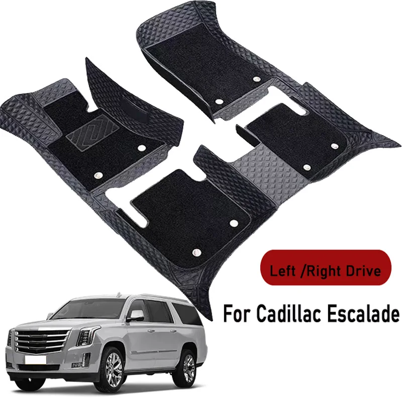 Car Floor Mats for Cadillac Escalade 2007 2008 2009 2010-2022 Customauto Foot Pads Automobile Carpet Cover Interior Accessories