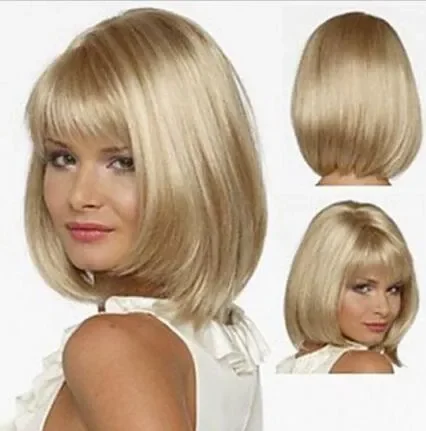 Fashion Short Mixed Light Blonde Straight Synthetic Wig For Women’s Christmas Halloween Cosplay Costume Party Wigs