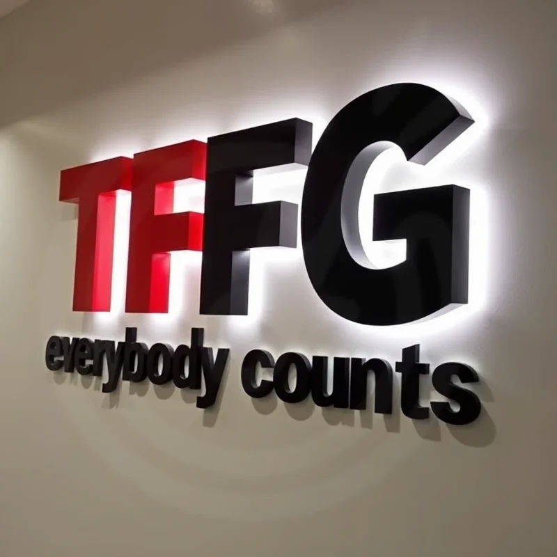 맞춤형 3D LED 백라이트 조명 금속 문자 간판, 실외 비즈니스 매장 방수 광고 간판용