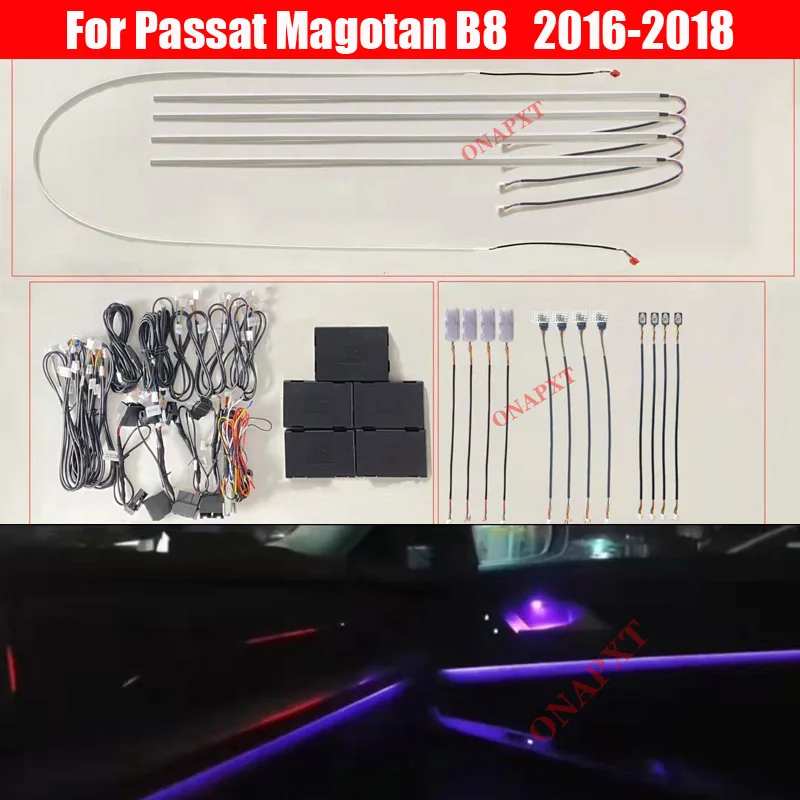 

64 Colors Set For Volkswagen Passat Magotan B8 Button Control Decorative Ambient Light LED Atmosphere Lamp illuminated Strip