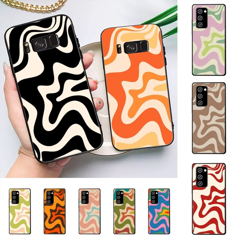 Liquid Swirl Abstract Pattern in Beige Sage Green Phone Case For Samsung J 7 plus 7core J7 neo J6 plus prime J6 J4 J5