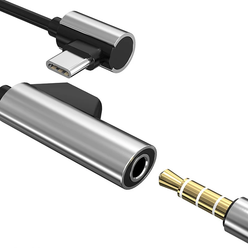 2 In 1 Type C To 3.5 mm Jack Charger Converter Audio Adapter for Smartphone Type-C Charging Cable Splitter Adaptor