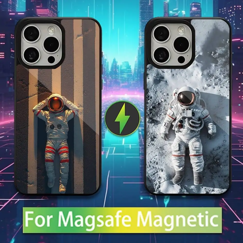 

Cute Astronaut Phone Case For iPhone 16,15,17,14,13,12,11,Pro,Max,Plus,Mini,Magsafe,Magnetic Wireless Charging Case
