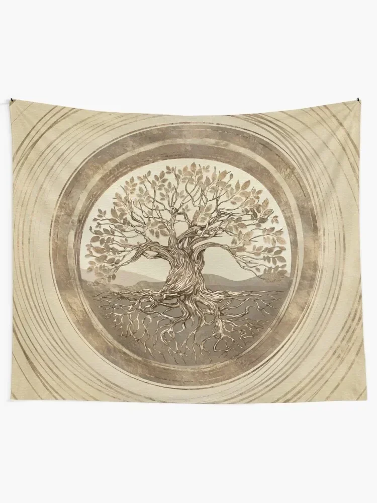 Tree of life -Yggdrasil Pastel Gold Tapestry Room Aesthetic Decor Wall Deco Room Decor Aesthetic Tapestry