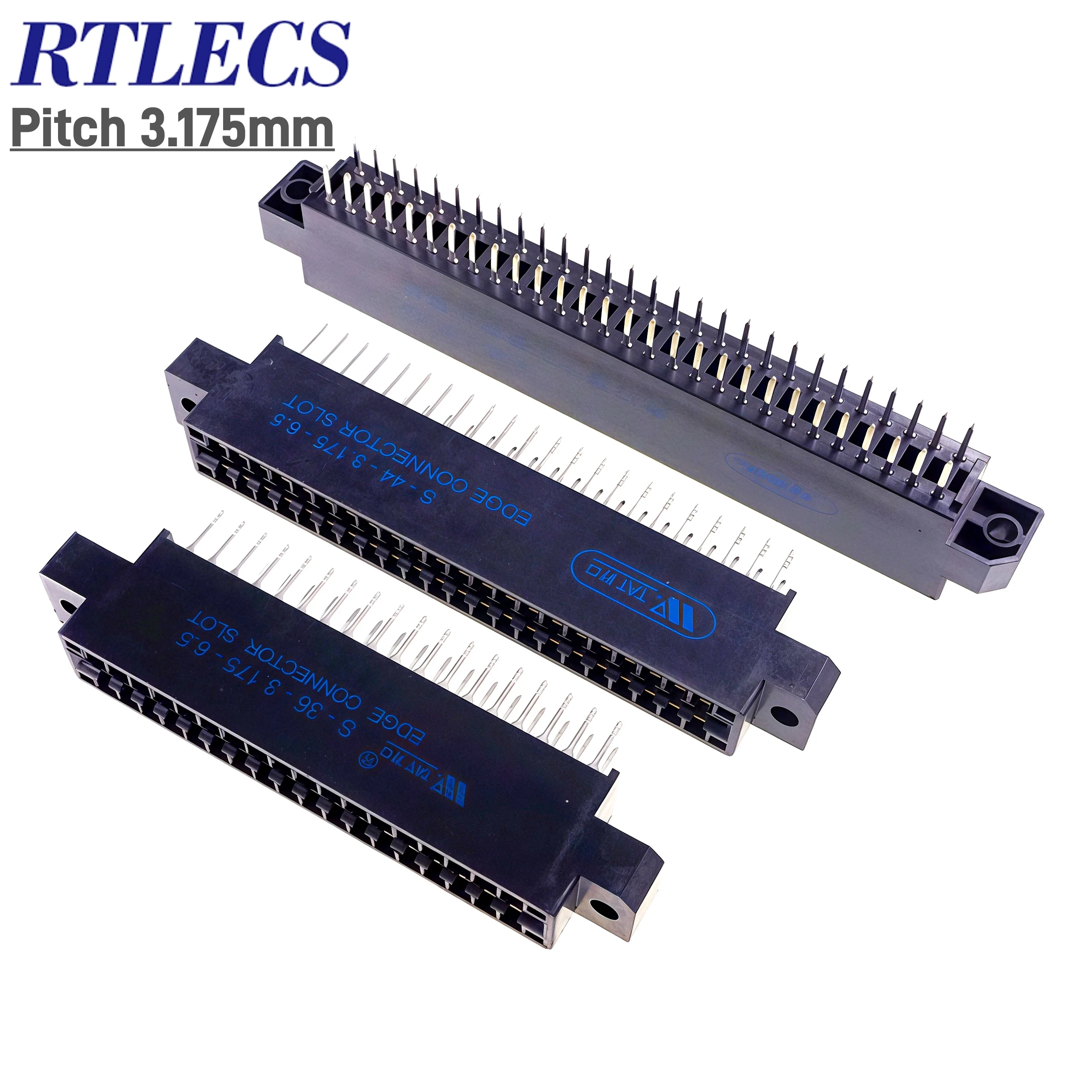 5 Stück Edge Connector Slot 3,175 mm Pitch 30 36 40 44 56 60 72 80 86 100 Pin PCB Gold Finger Board Socket Through Holes Flansch – Detail 1