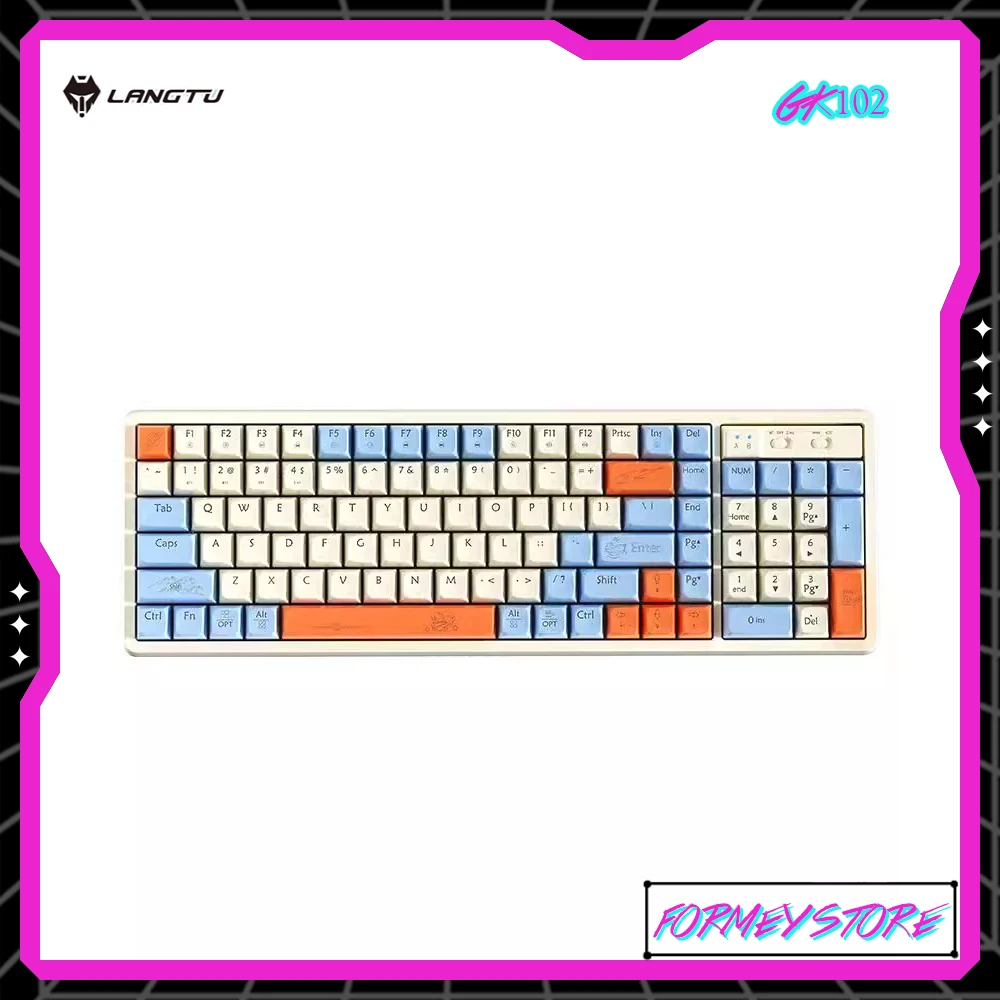 Langtu GK102 102 Keys Wireless Keyboard Multi Color Light Up Key Mechanical Bluetooth Keyboard Gaming Computer Accessories