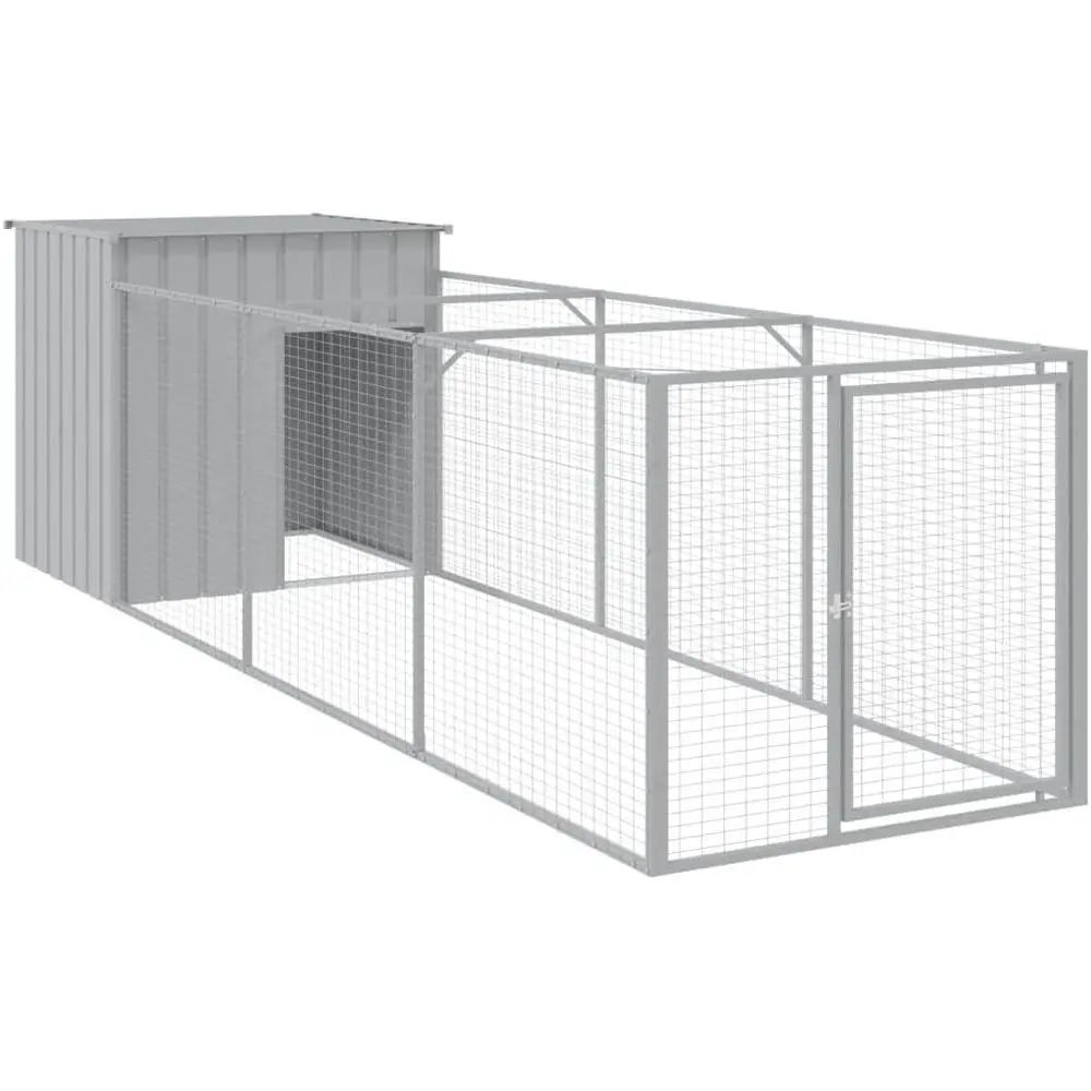 

Вентилируемый домик для собак из оцинкованной стали для средних пород - устойчивый к атмосферным воздействиям, легко чистится, расширенный бег, манеж в комплекте