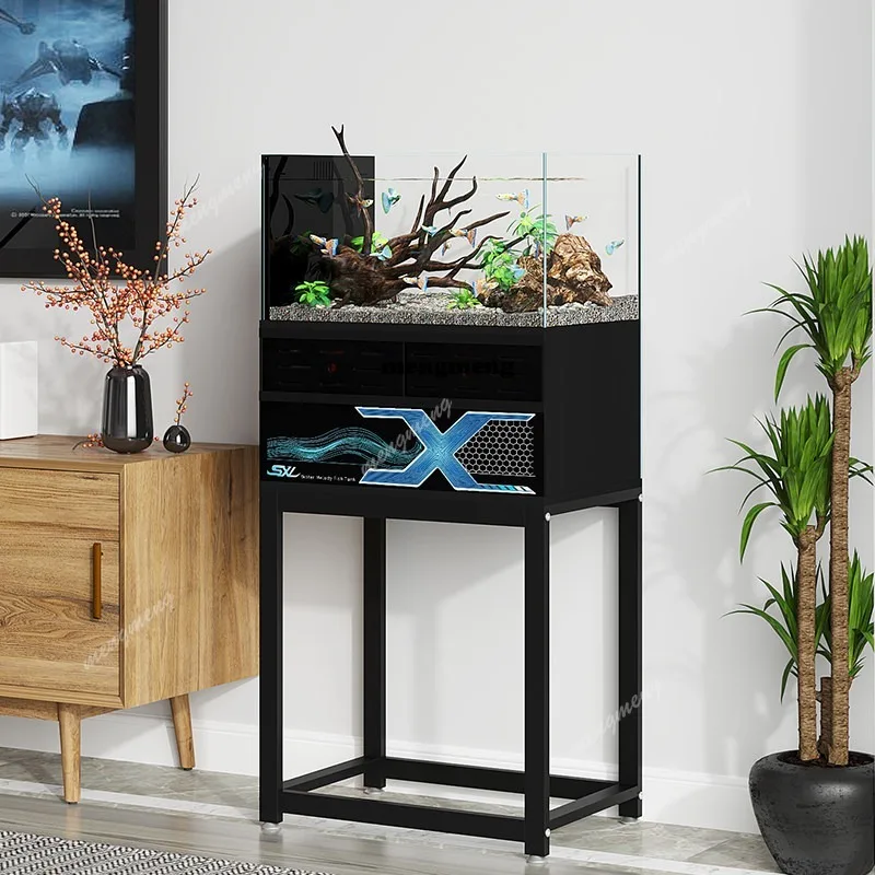 

2026 new bottom filter integrated living room small fish tank desktop ultra-white glass water-free ecological stream tank