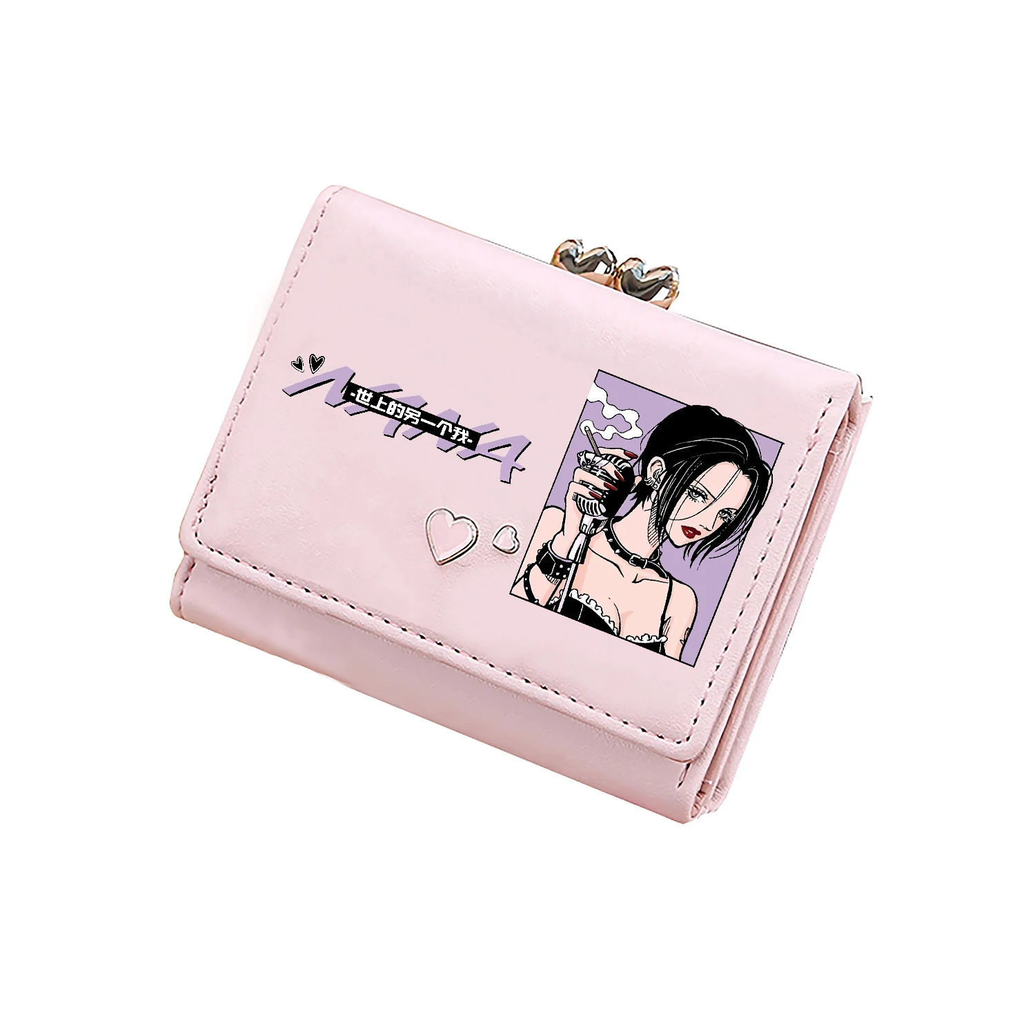 NANA Anime Coins Purses Girls Pink ID Card Holder Cute Short