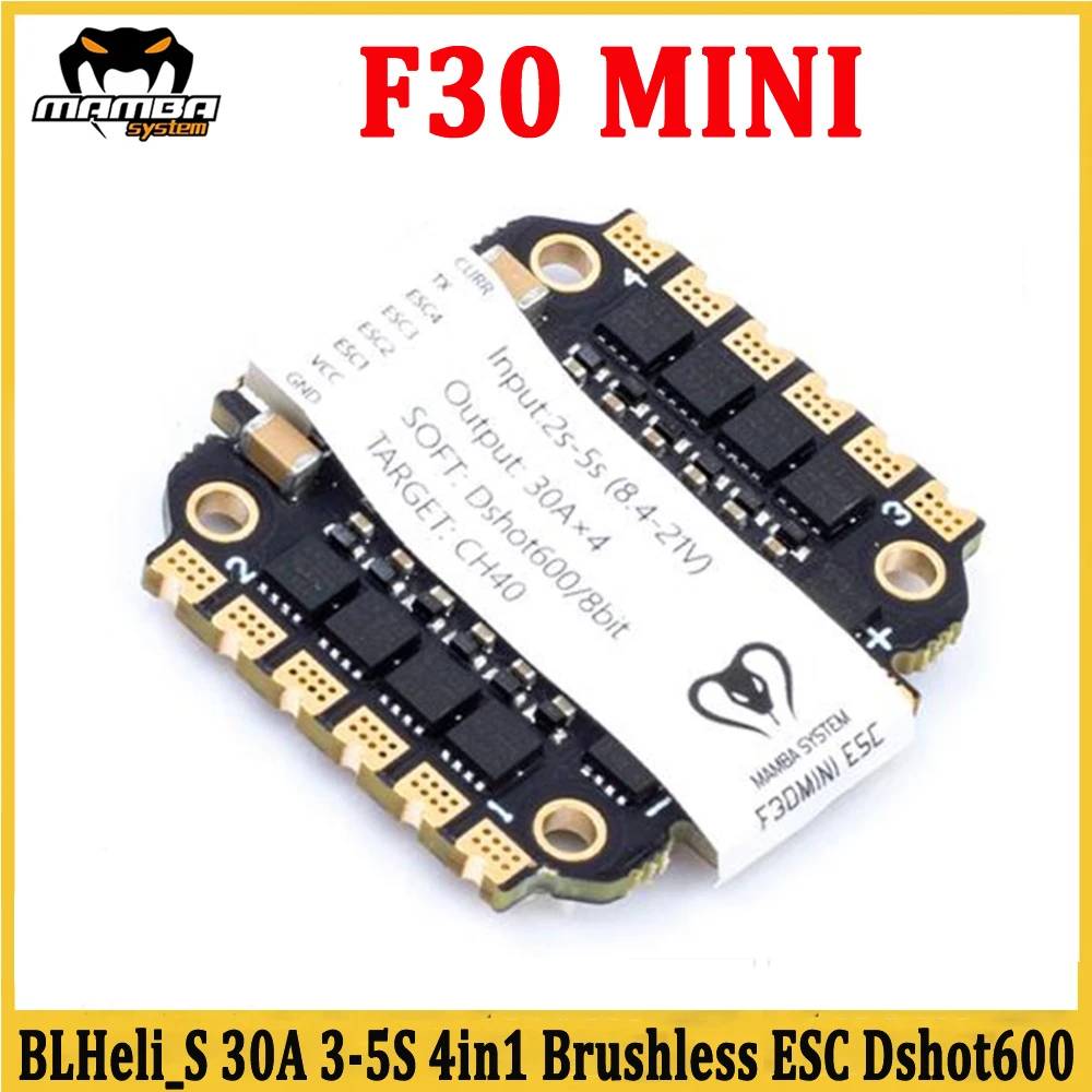 

DIATONE MAMBA F30 MINI F30MINI 30A 3-5S 4 in 1 BLHeli_S ESC Dshot600 Electronic Speed Controller 20x20mm/M2 for FPV Racing Drone