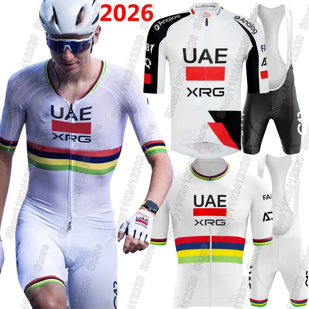Conjunto de Jersey del Equipo de Ciclismo de los Emiratos Árabes Unidos 2026 Tadej Pogacar para Hombre, Ropa para el Tour de Francia, Camiseta de Ciclismo de Carretera, Traje, Pantalones Cortos con Tirantes, Maillot MTB