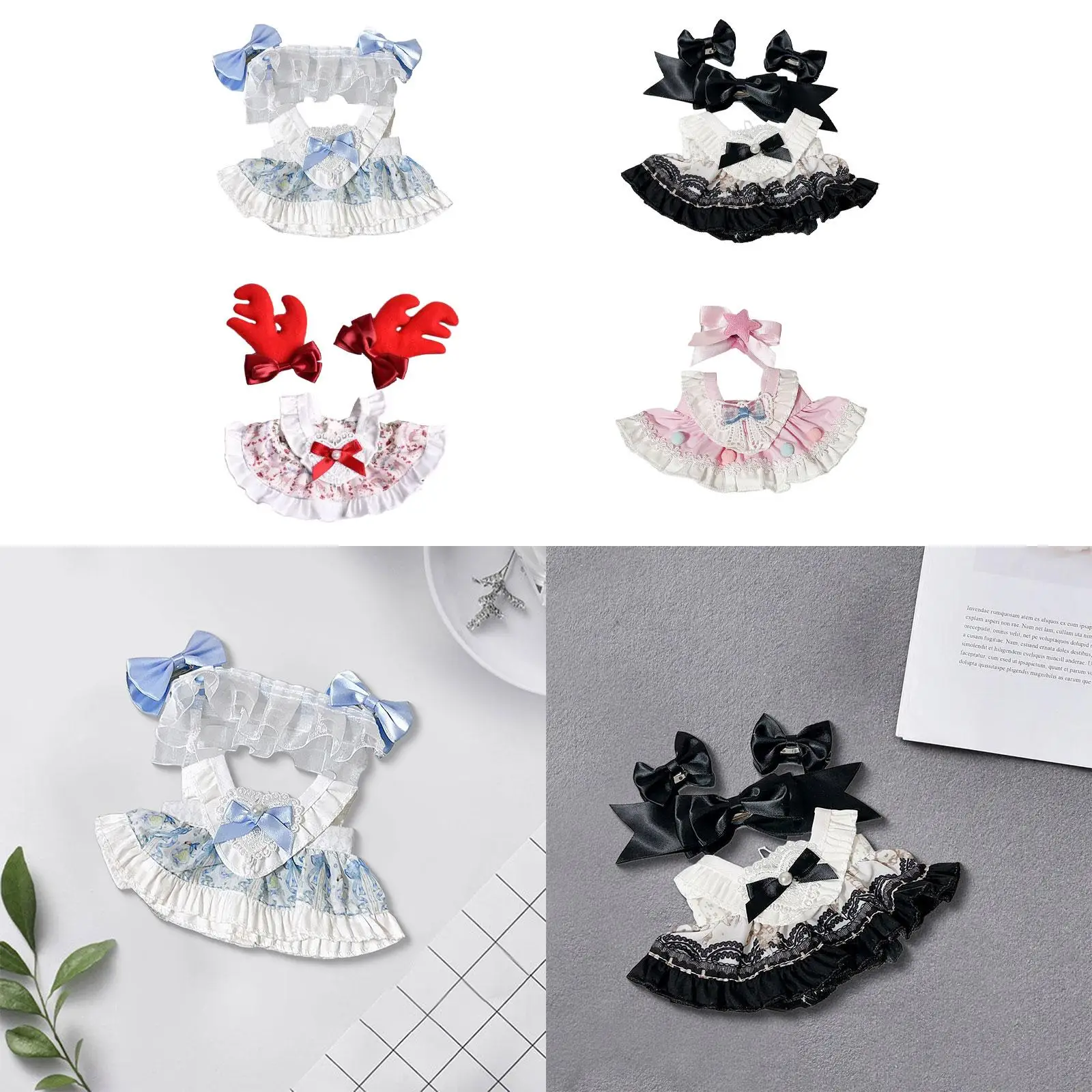 Vestiti per bambole per bambola di peluche di coniglio da 15cm accessori per bambole di peluche comodi fai da te vestire oggetti di scena per foto abbigliamento per bambole di moda carino