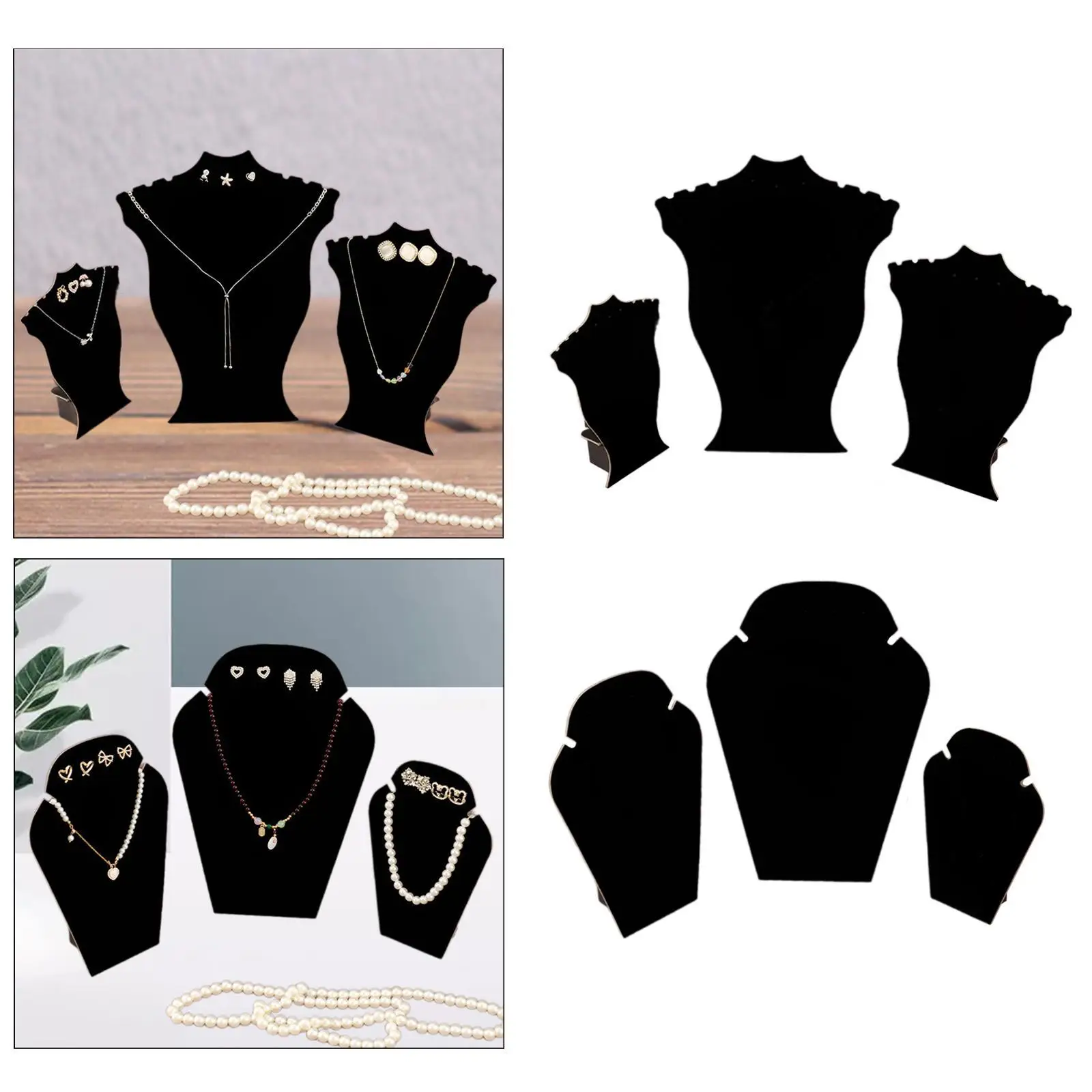 3 قطع قلادة عرض موقف قلادة سلسلة مجوهرات تمثال نصفي لمتجر المجوهرات #3