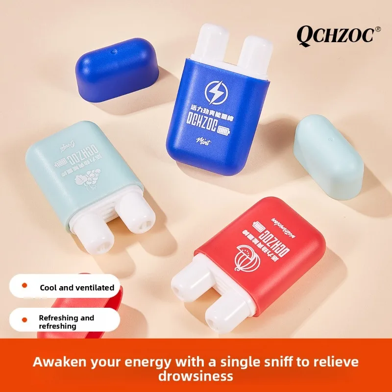 

QCHZOC Dual-Hole Mint Cool Nasal Stick Energetic Essential Oil Inhaler Ideal for Driving & Class Scenes​