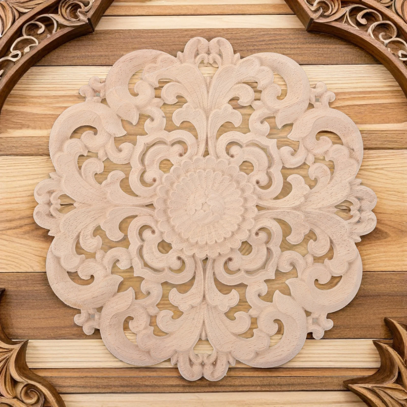 

Cabinet Wood Carving Decoration Carved Wooden Appliques Corner Small Window Sticker