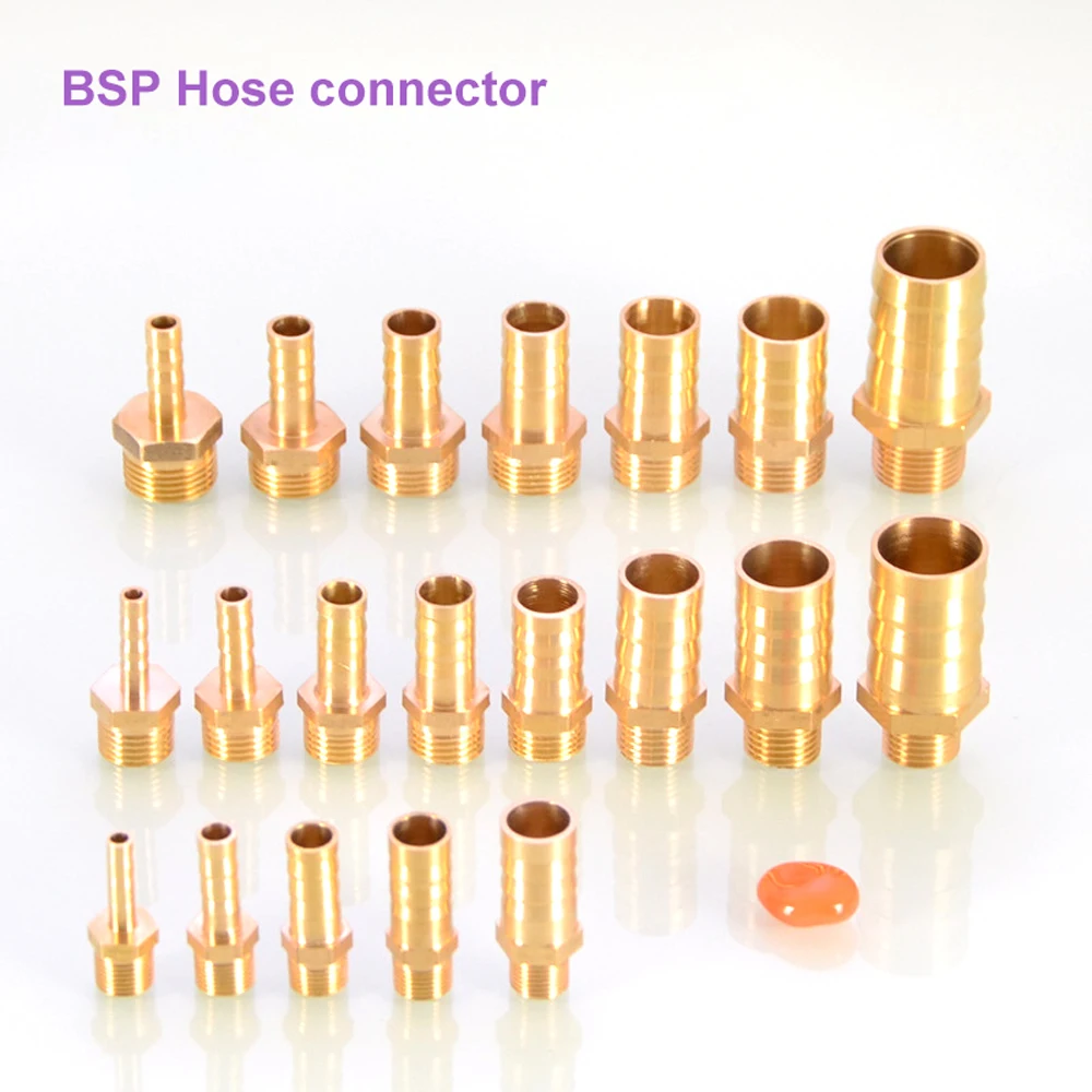 BSP Pagoda Hose Connector 6 8 10 12 16 19 25mm Hose Barb Connector Barbed Hose Tail Male BSP Thread Hose Connector Fittings