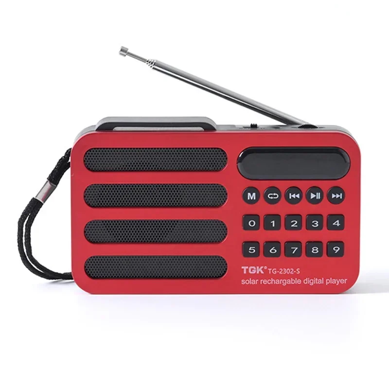 Mini Radio de bolsillo con carga Solar, receptor FM, Altavoz Bluetooth inalámbrico, compatible con BT, USB, tarjeta TF, reproducción, Radio FM portátil HIFI