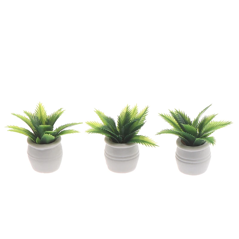 1:12 Dollhouse Miniature Green Plant In Pot Model Home Decor Accessories Toys