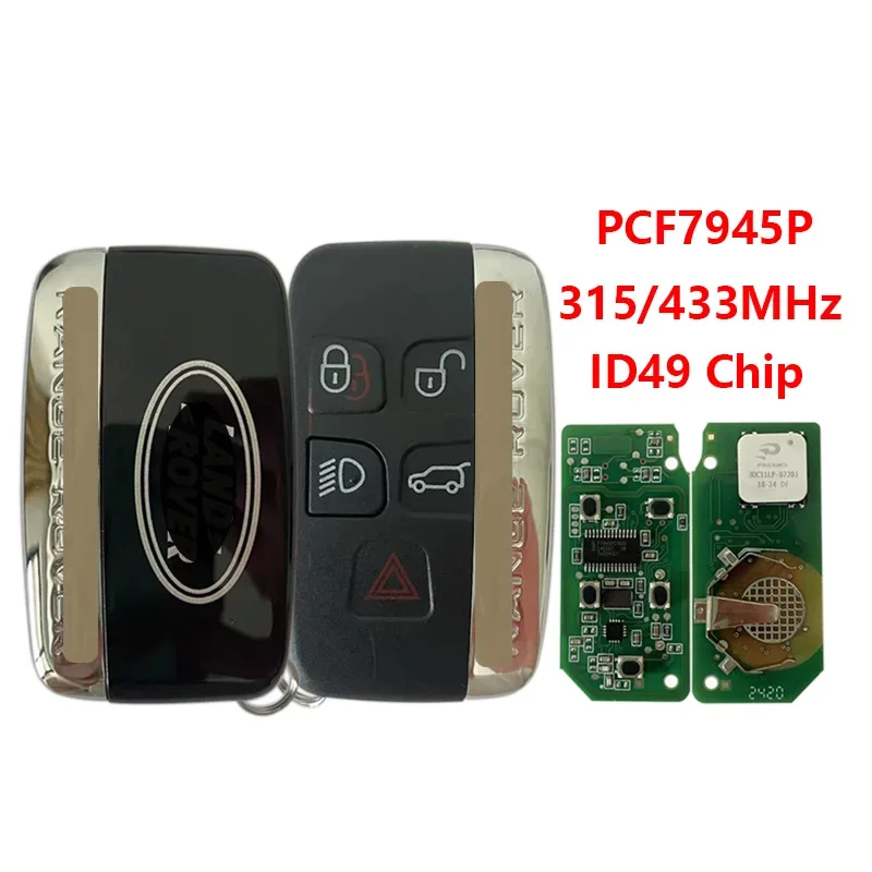 ID49 PCF7945P Chip 315/434MHz Car Remote Smart Key Fob fit Jaguar for Land Rover Discovery 4 Freelander Range Rover Sport Evoque