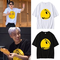 Bulletproof Youth League Zheng Haoxi iKON Song Yinheng Same Style Clothing Versatile Round Neck Loose Short Sleeve T-shirt for