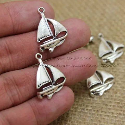 Free Shipping 50pcs 18*24mm Antique color Sailing Boat Charms Pendants sold per packet