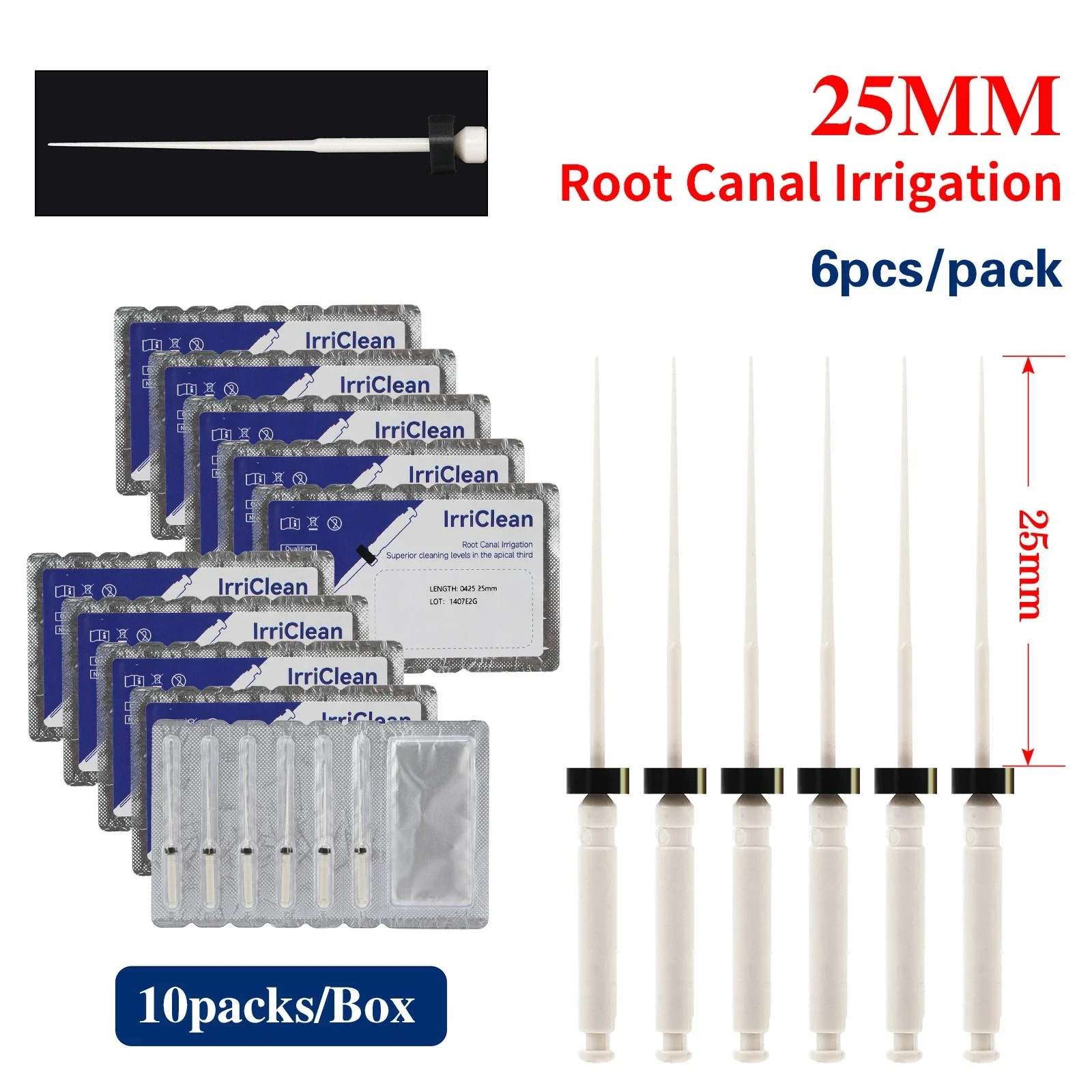 

60Pcs/10Boxes Dental Root Canal Irrigation Endo File 25mm for Contra Angle Handpiece