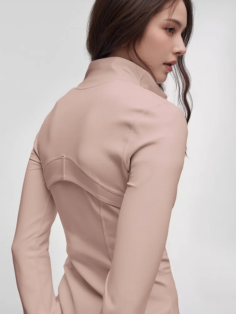 Women's Stand Collar Jacket Gym Workout Long Sleeve Top, Casual Sporty Style, Perfect for Fitness & Training image 2