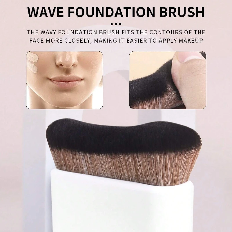 Grand pinceau de maquillage pour Contour, forme ondulée, professionnel, pour mélanger la poudre, pour le visage, les joues, mettant en valeur et le bronzage