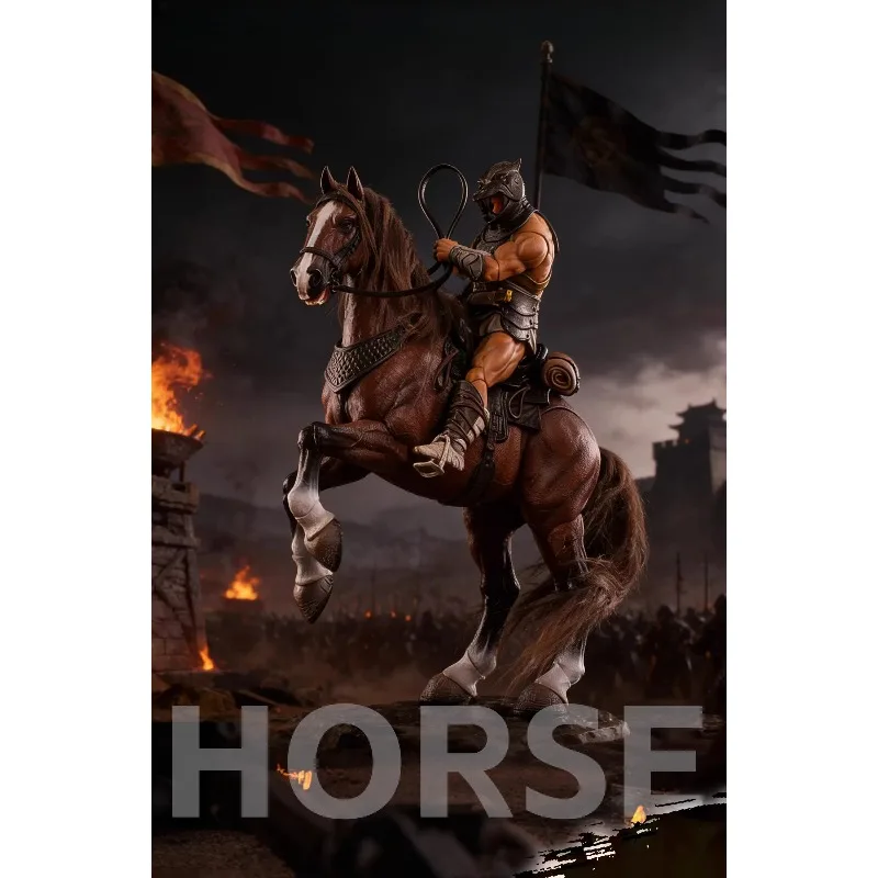 1/12 Scale Soldier Scene Mobile War Horse Simulation PVC Animal Model for Action Figures Decor Accessories