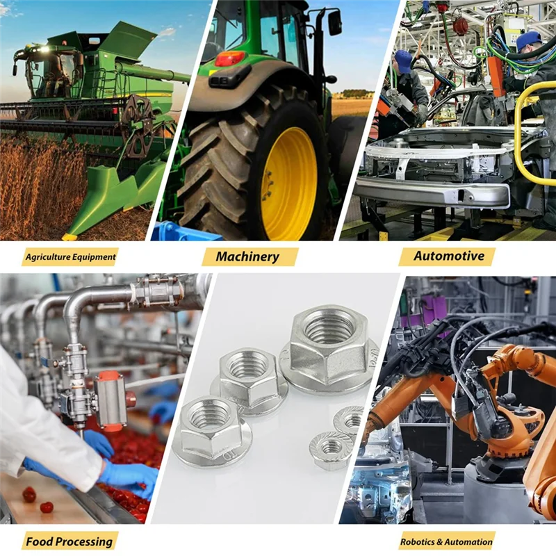 TFORU-12 Confezione M 12 Dado di ricambio Dado flangiato esagonale Dadi flangiati seghettati, adatto per meccanismo domestico fai da te M12-1.75Mm