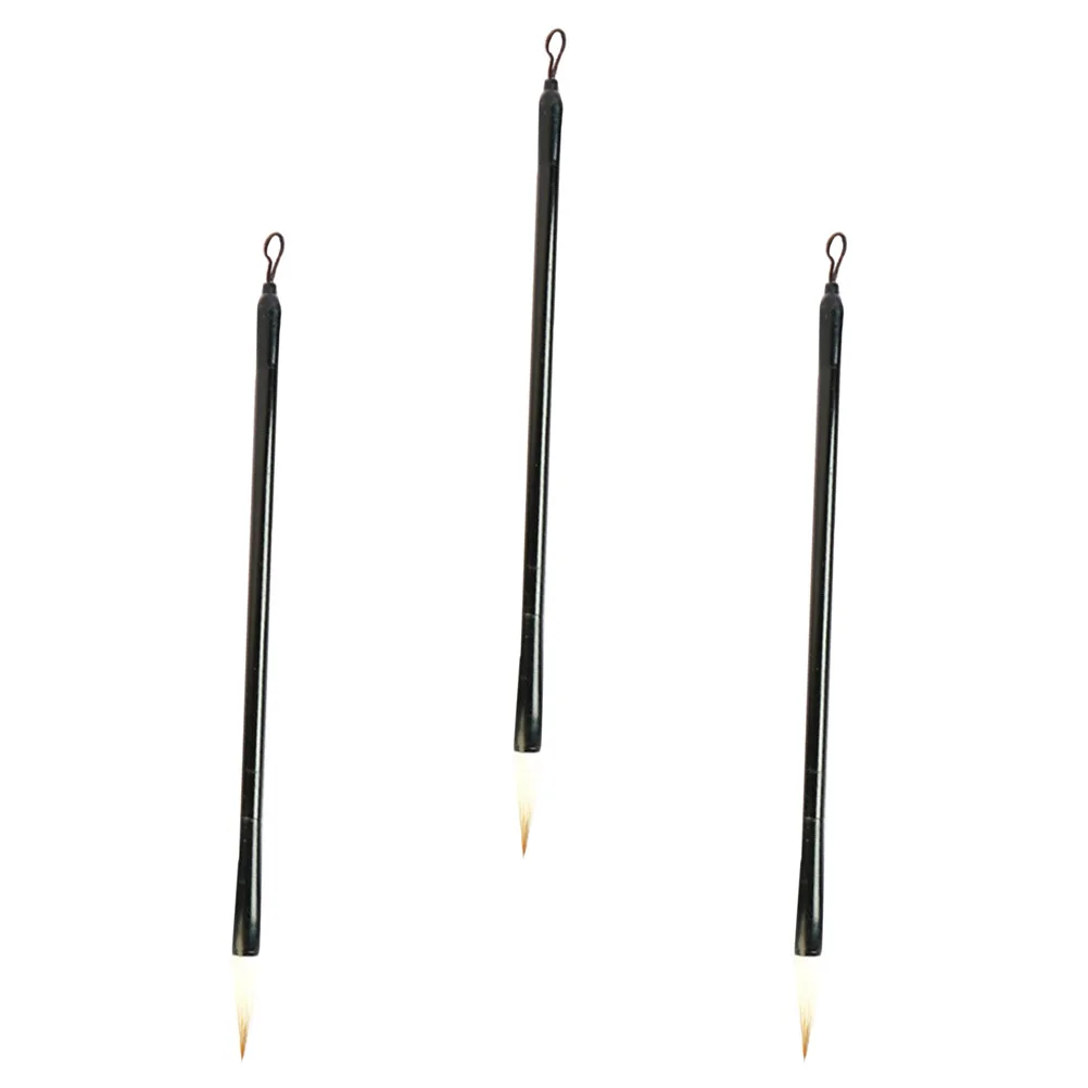 3pcs Chinese Calligraphy Brush Pens High-Quality Metal Wool Portable Durable Ink Brushes For Watercolor Sumi Drawing Student