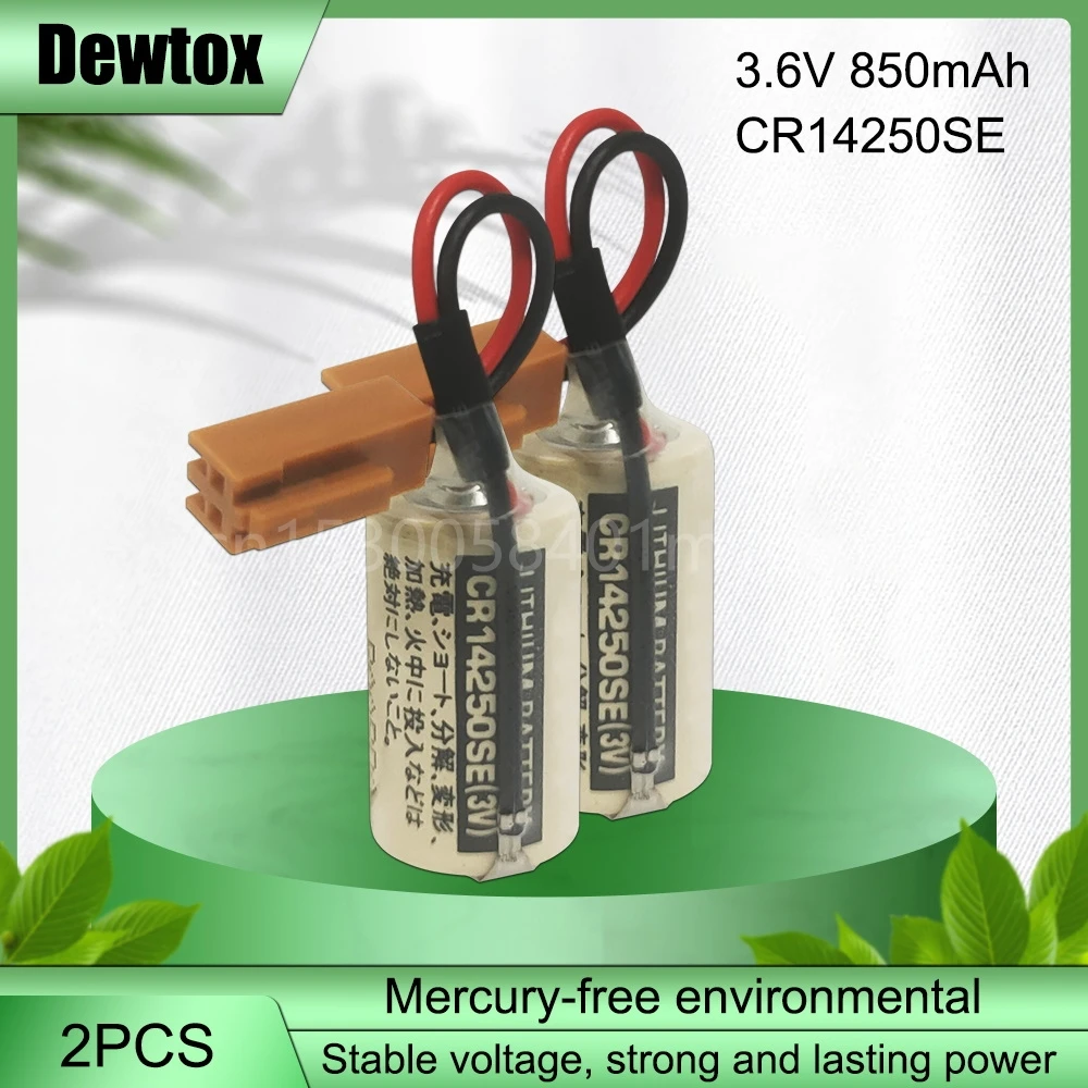 

2PCS Orignal NEW PLC Industrial Control CR14250SE CR14250 14250 3V Lithium Battery With FANAC Brown Plug