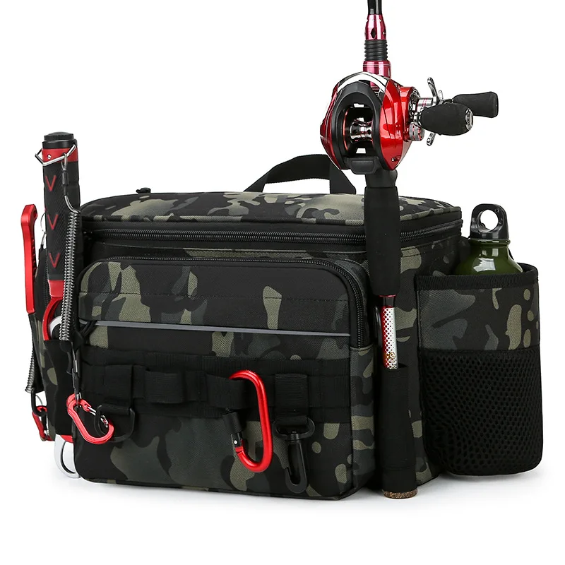 

Outdoor Lure Fishing Bag, Multifunctional Large Capacity Single Shoulder Crossbody Fishing Gear, Fishing Rod Lure Tool Kit,B435