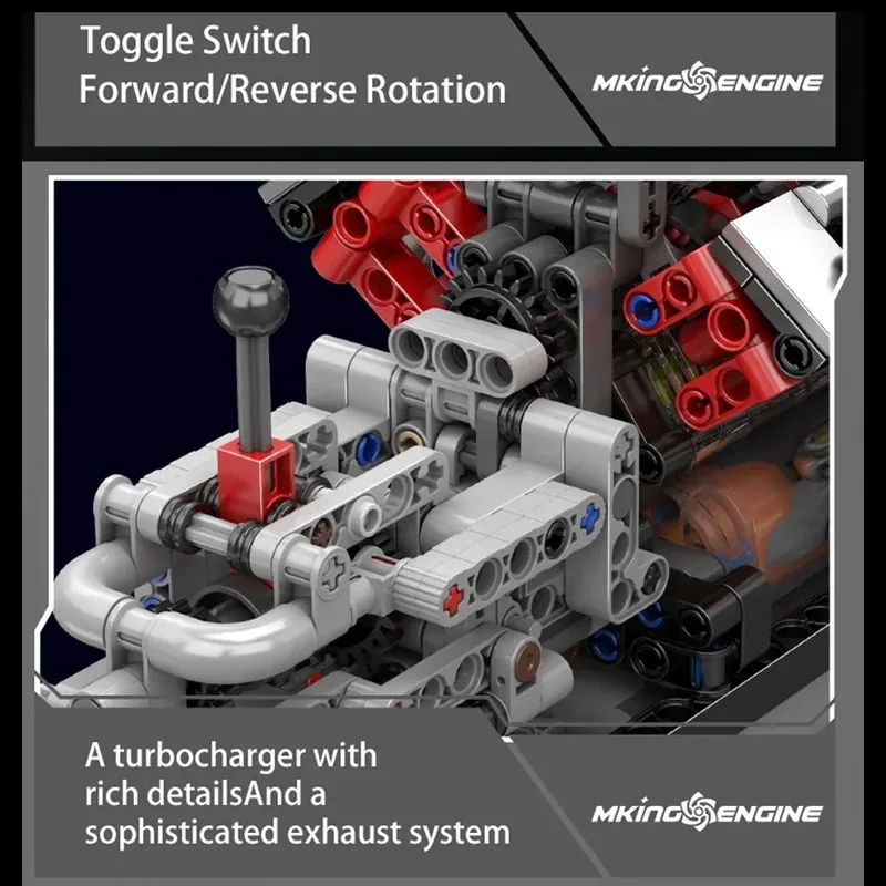 ชุดตัวต่อ Mould King 10225 รุ่นเครื่องยนต์ V8 ของรถดอดจ์ จำนวน 855 ชิ้น ชุดประกอบเครื่องยนต์ DIY ของเล่นตัวต่อ ของขวัญ