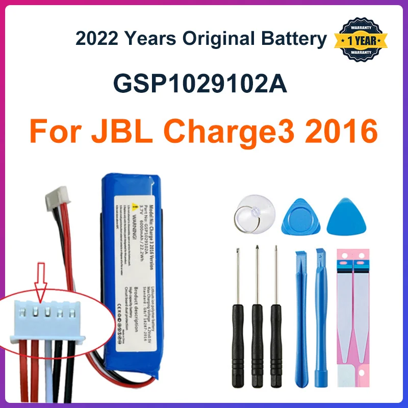 GSP1029102A 6000mAh Replacement Battery For JBL Charge 3 2016 Version Charge 3 Speaker Batteries